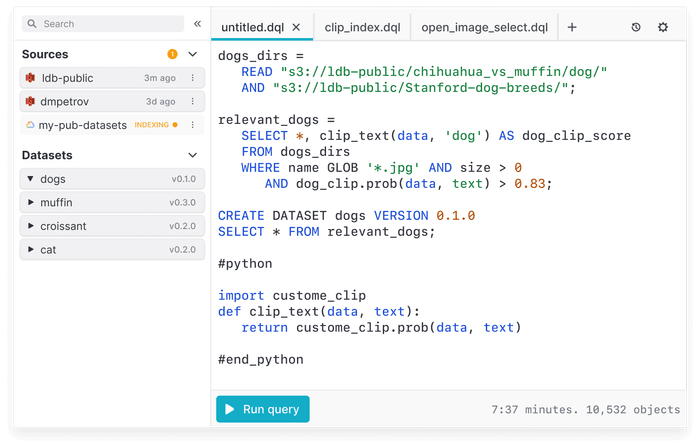 Unstructured Data Query Language from the makers of DVC