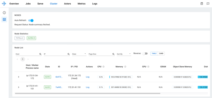 Ray Dashboard